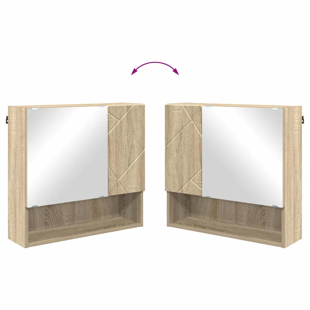 Set di mobili per il bagno con porta 2 pcs Rovere Sonoma 3392935