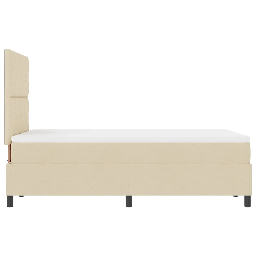 Letto a molle con materasso con led Crema 120 x 190 cm Tessuto 3342933