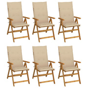 Sedie da Giardino Pieghevoli 6 pz con Cuscini Massello Acacia cod mxl 27769
