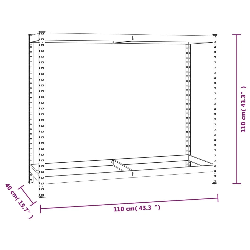Portapneumatici a 2 Livelli 4pz Argento 110x40x110cm in Acciaio 3154231