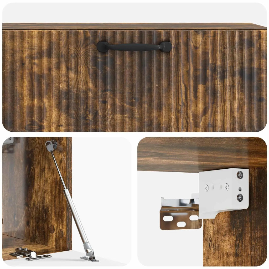 Mobile Porta TV da Muro Rovere Fumo 98 x 31 x 30 cm