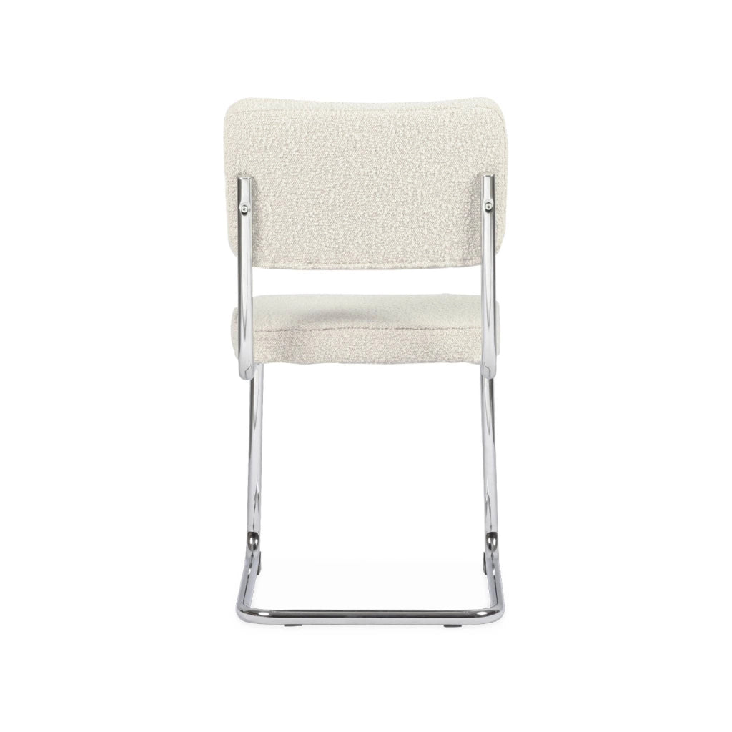 Set di 2 sedie a sbalzo bouclé, bianco sporco