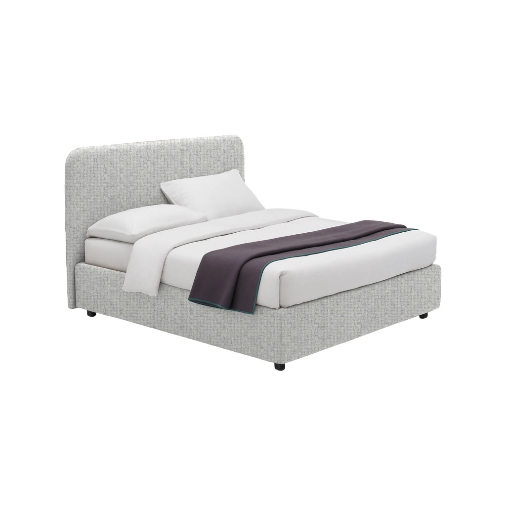 Reading, Letto Singolo Sfoderabile Made in Italy, Grigio Chiaro