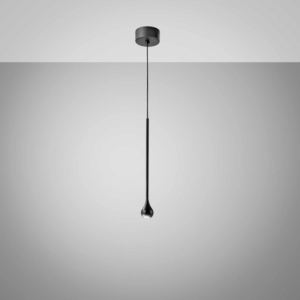 Lampada a Sospensione URSULA S/P Nero - Sospensione Singola Led 5W 3000K 255lm Fascio 24° Montatura in Alluminio IP20 - Gea Luce