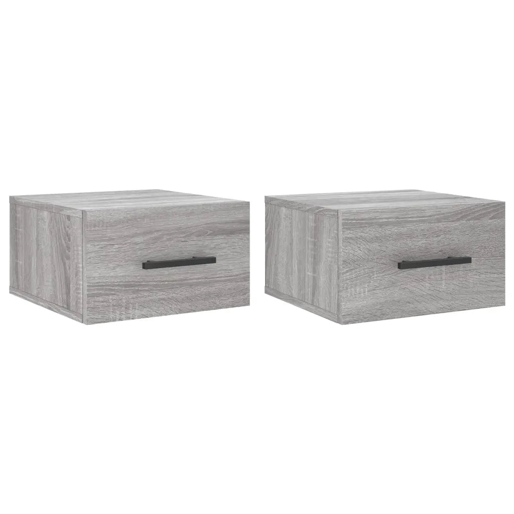 Comodini a Muro 2 pz Grigio Sonoma 35x35x20 cm