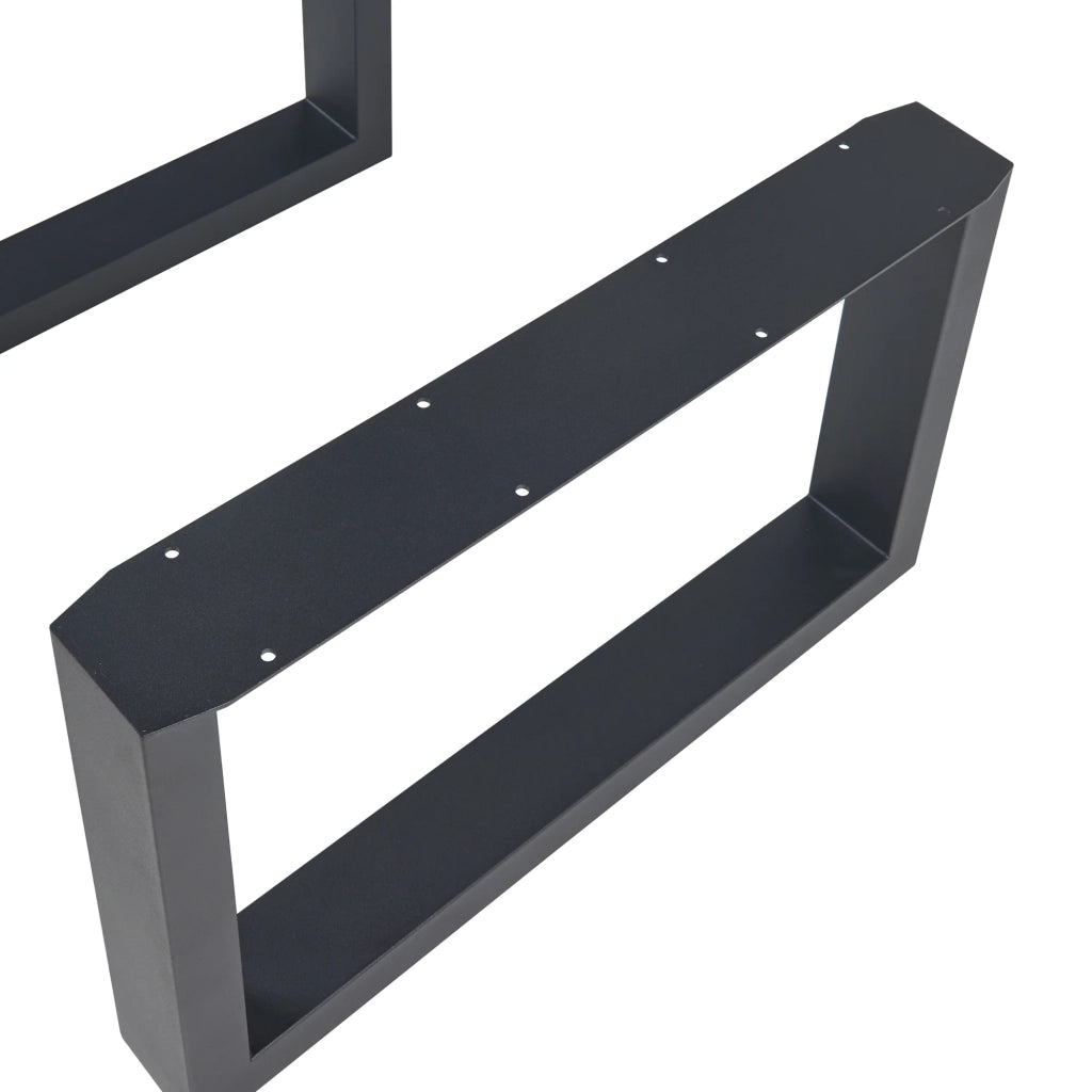 Set di 2 gambe per tavolo mobili moderni design originale fai da te acciaio 40 x 64 cm nero 03_0009677