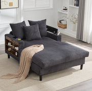 Chaise longue 170x129x70 cm grigio scuro con LED, USB e vano contenitore