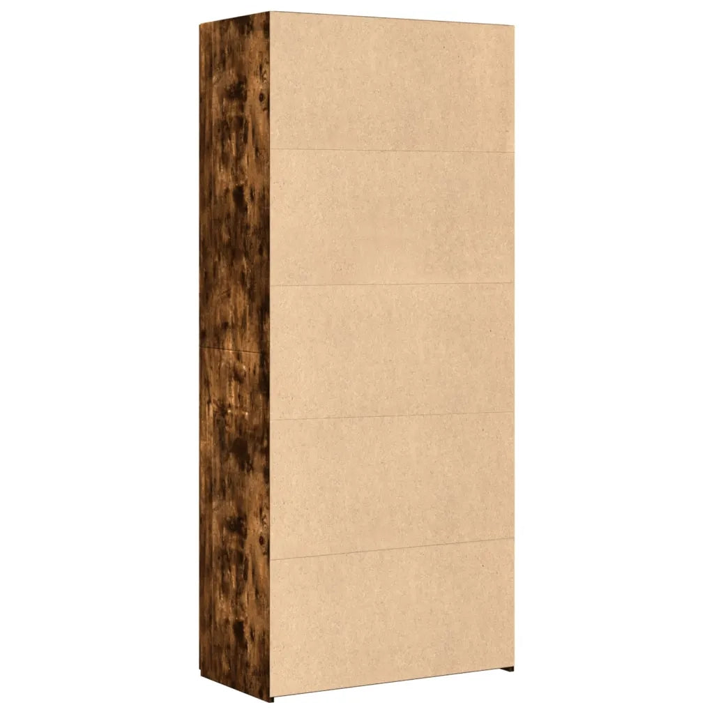 Credenza Rovere Fumo 80x42,5x185 cm in Legno Ingegnerizzato