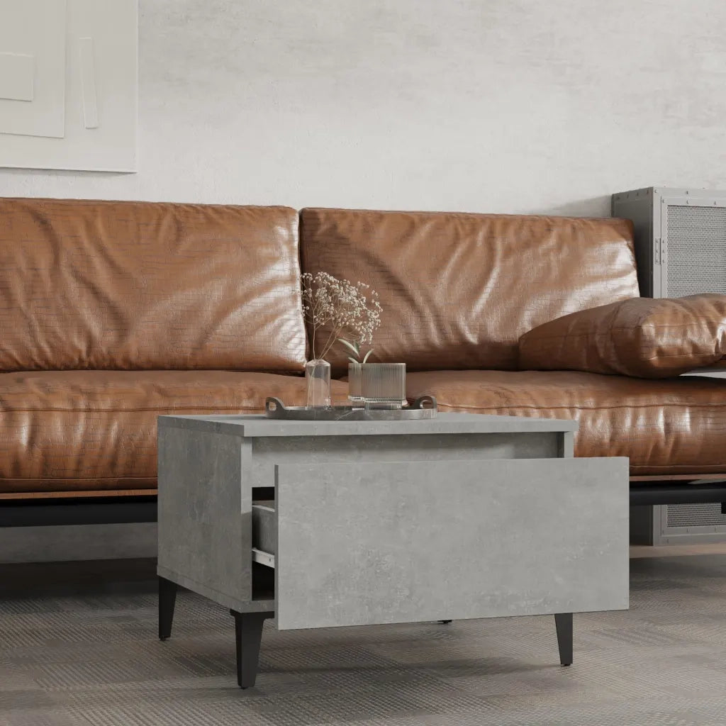 Tavolino Grigio Cemento 50x46x35 cm in Legno Multistrato 819524