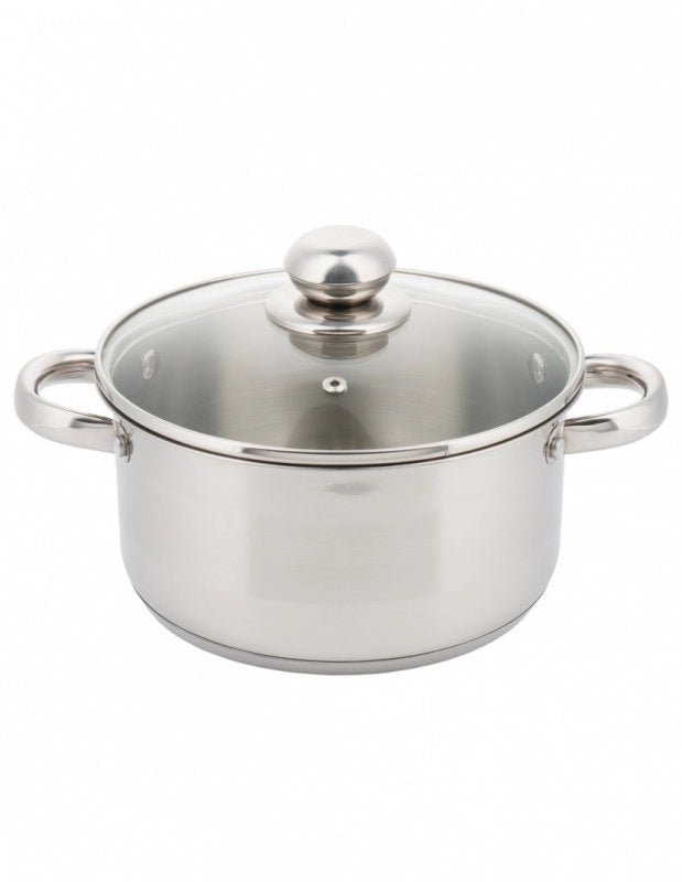 Kinghoff KH-4325 Pentola in acciaio inossidabile da 12 cm con coperchio in vetro