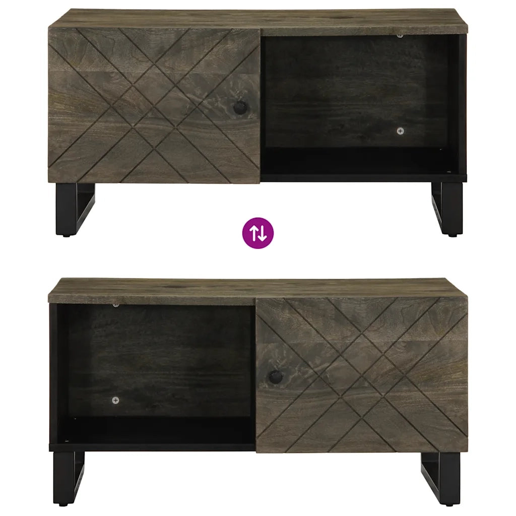 Tavolino da salotto | Tavolino da caff¨¨ | Tavolino da Soggiorno Nero 80x50x40 cm in Legno Massello di Mango