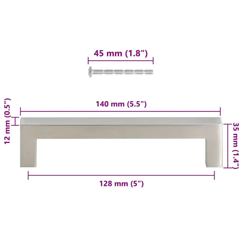 Maniglie per Mobili 10 pz Argento 128mm in Acciaio Inox CFW2788558