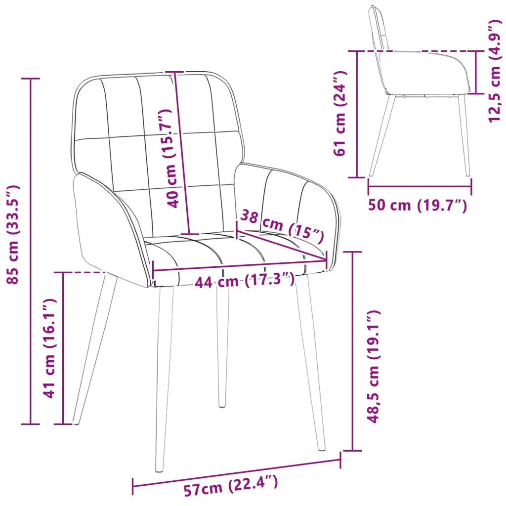Sedie da pranzo 6 pcs Velluto (V) Nero 56,5 x 50 x 86 cm 3428180