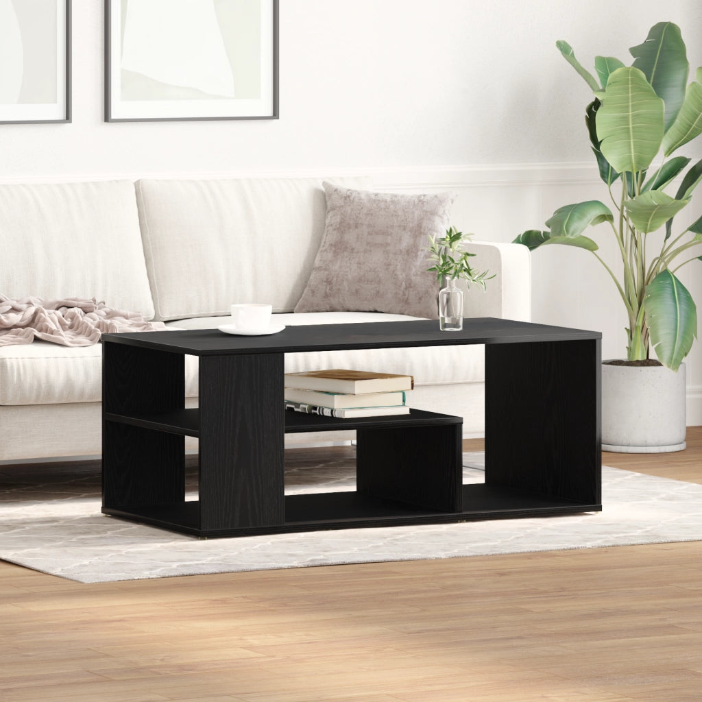 Tavolino da caffÃ¨  Nero Rovere 100x50x40 cm in legno ingegnerizzato