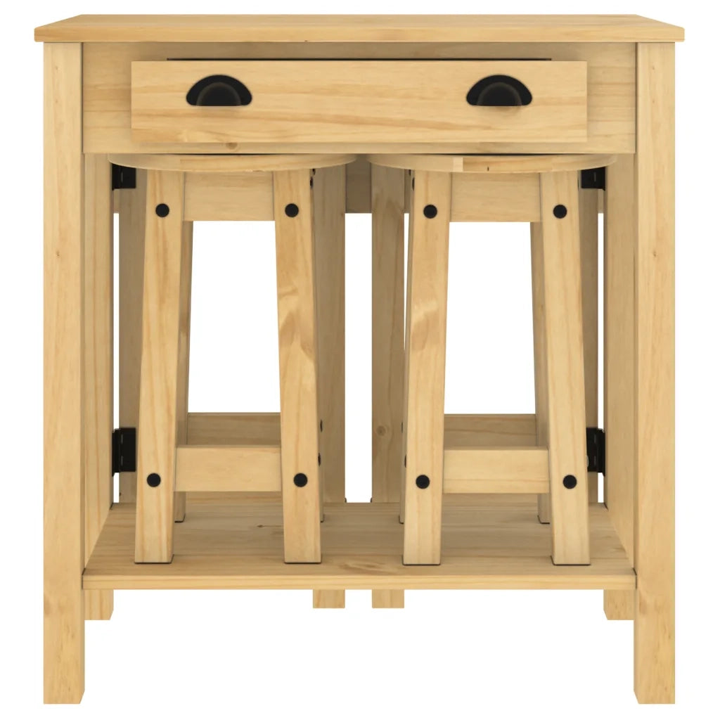 Set da Bar 5 pz in Legno Massello di Pino 3217075