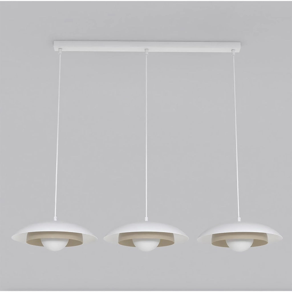 Lampada a sospensione SKIN a tre luci bianca e moka