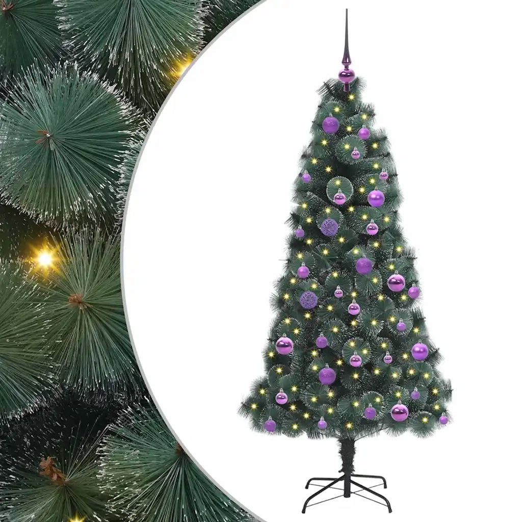 Albero di Natale | Decorazioni natalizie artificiale preilluminato con set di palline