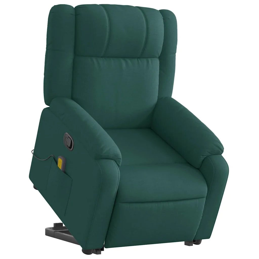 Divano Sedia-Poltrona Alzapersona Massaggiante Verde Scuro in Tessuto 745883