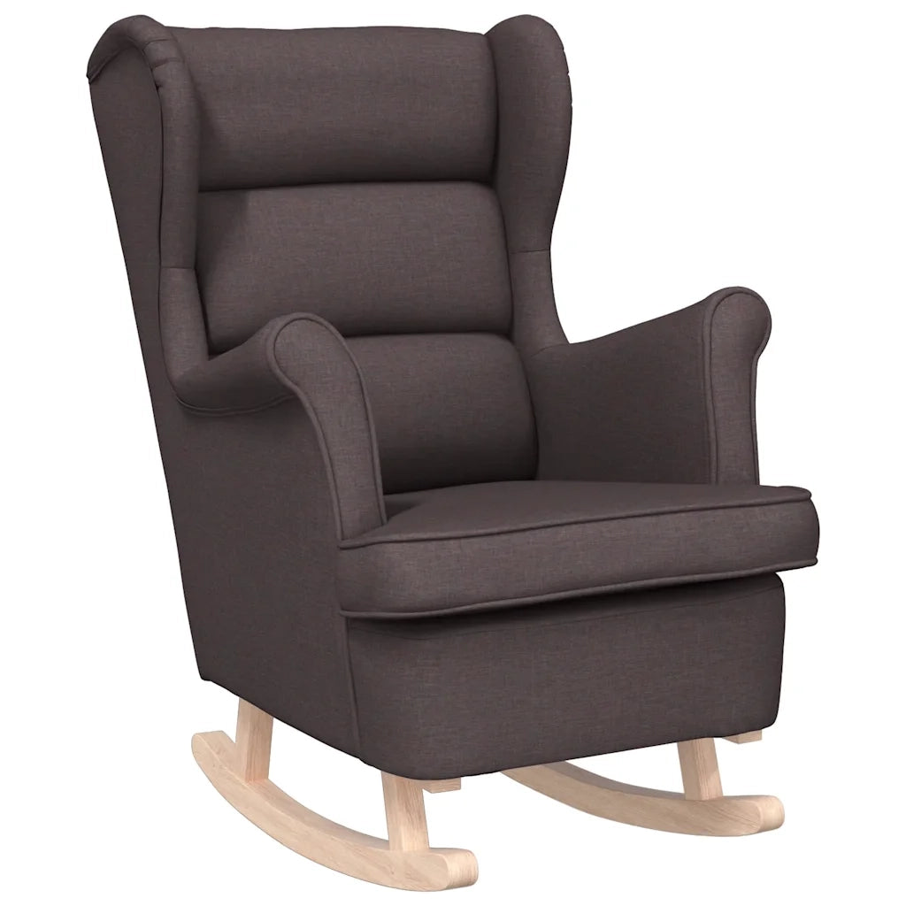 Sedia a Dondolo Marrone Scuro 74x90x102 cm in Tessuto 4016923