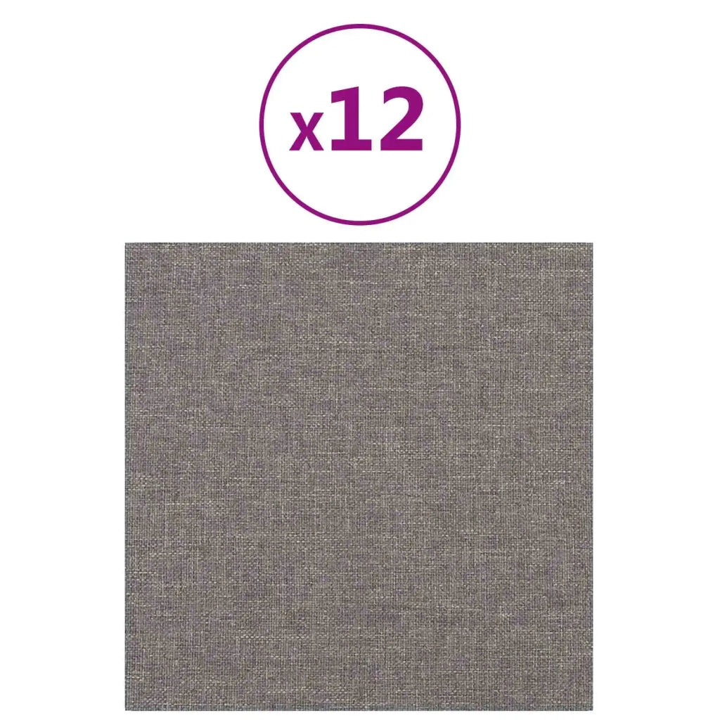 Testiera da Parete 12 pcs Grigio chiaro 30 x 30 cm Tessuto