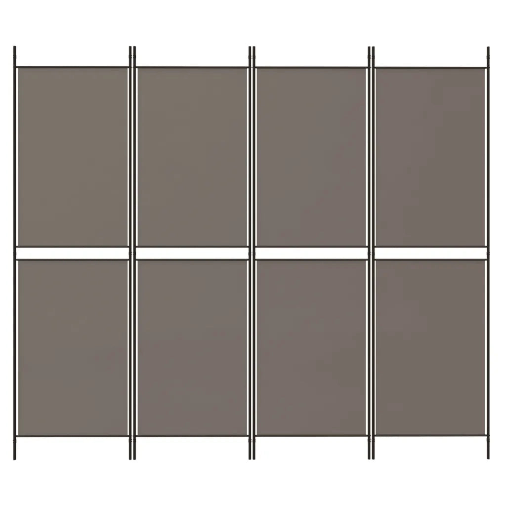 Divisorio a 4 Pannelli Antracite 200x180 cm Tessuto cod mxl 64308