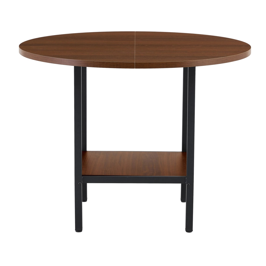 Tavolo da Pranzo Rotondo Allungabile ¨C Xylo ¨C Noce, Metallo, 100cm, 4-6 Persone
