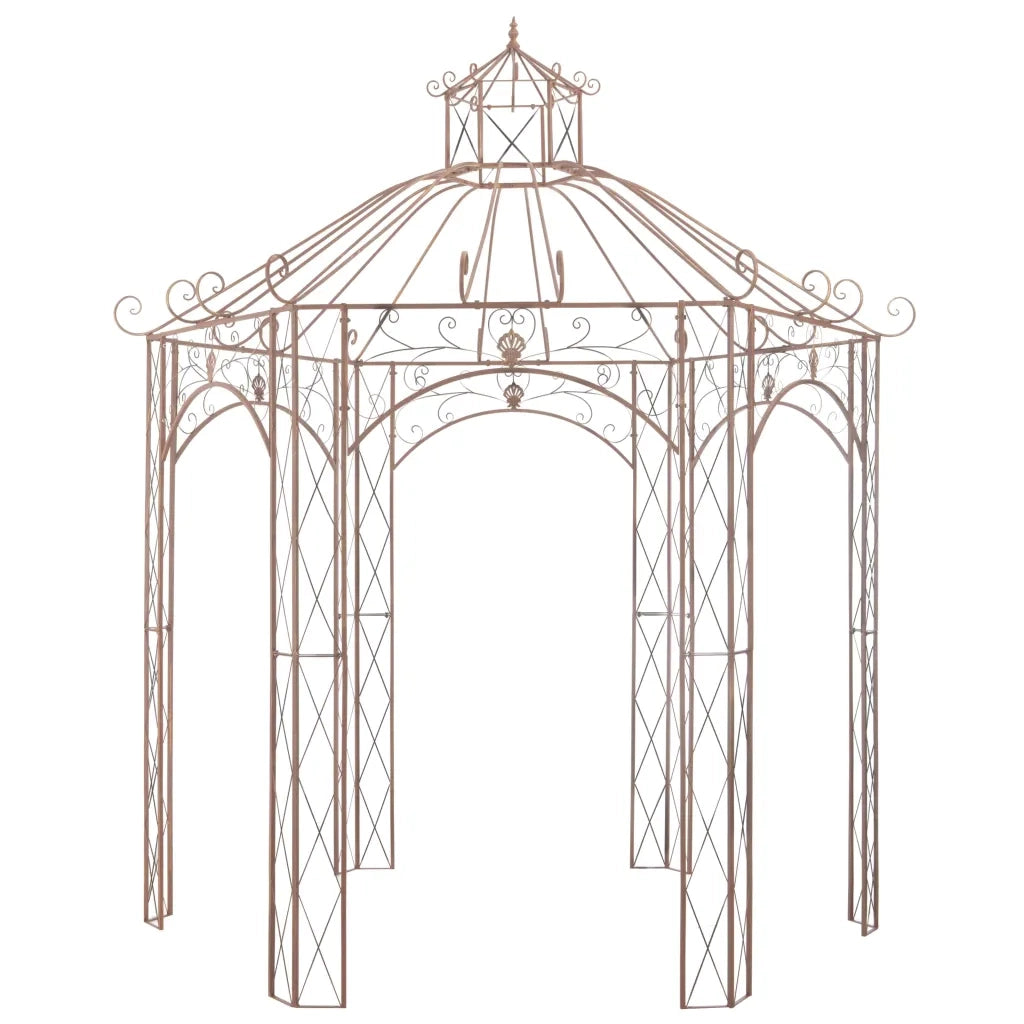 Padiglione da Giardino Marrone Anticato 3 m in Ferro  cod mxl 53355