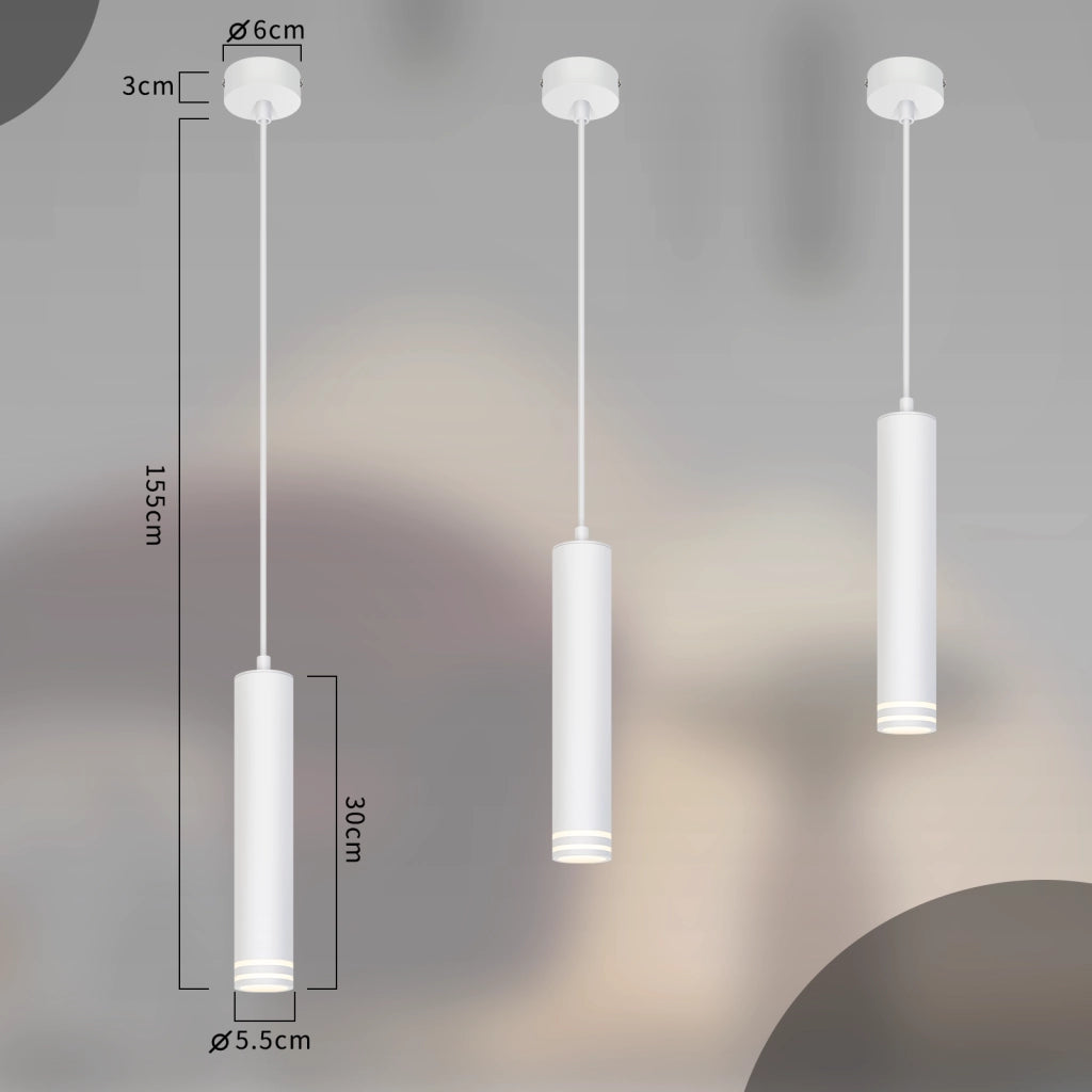 Lampada a sospensione ZMH GU10 Cilindro 1 luce bianco moderno per cucina Camera da letto Soggiorno