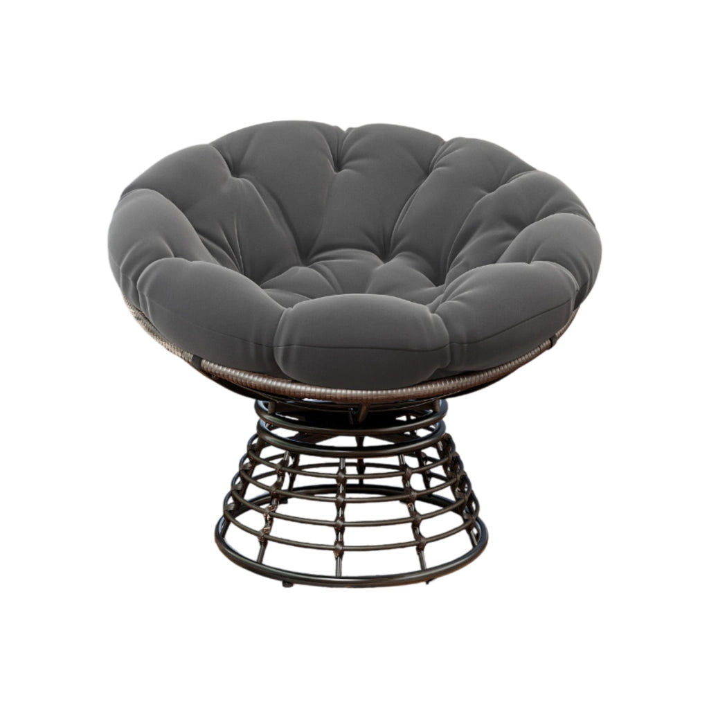 POLTRONA girevole 360° Ø92x67 cm acciaio grigio
