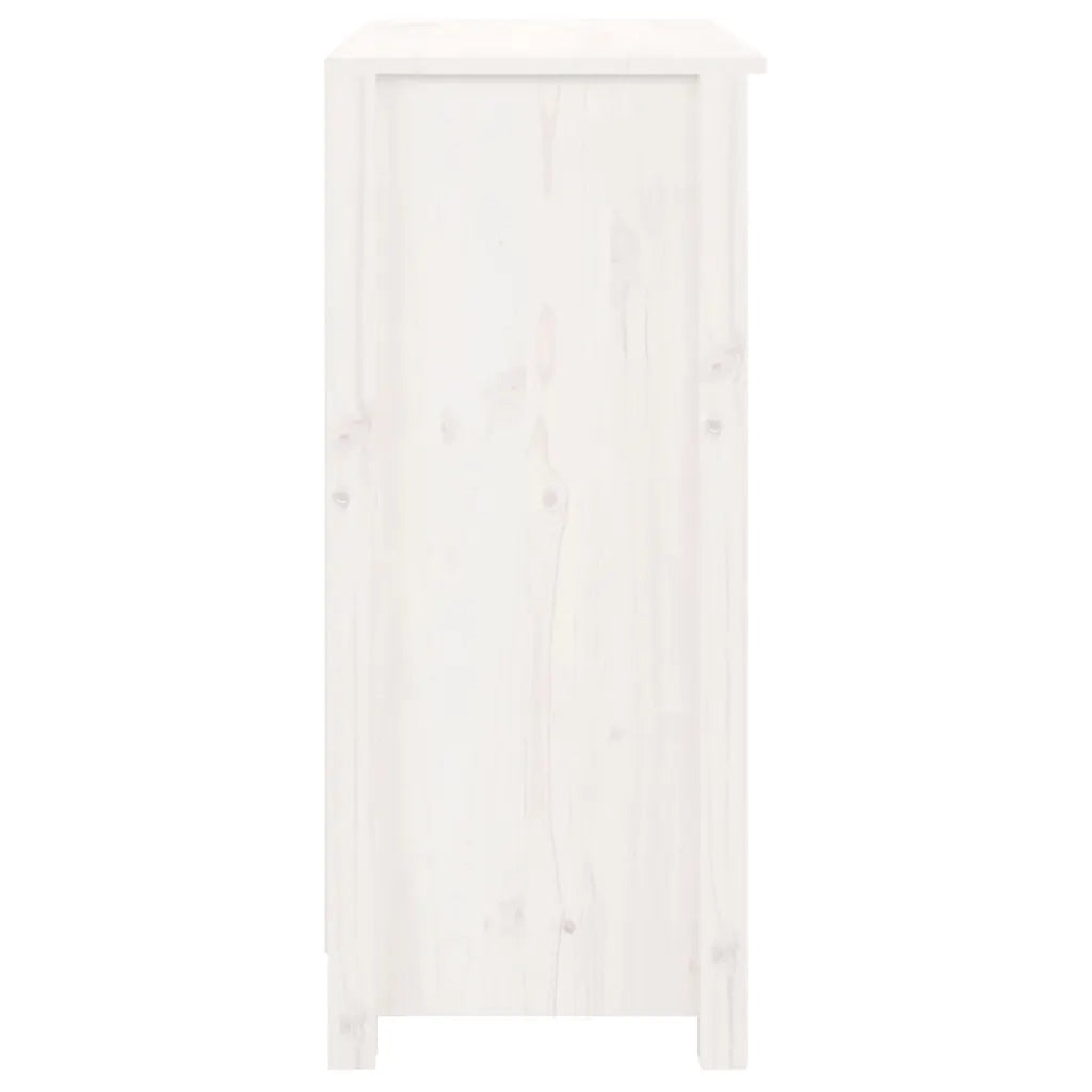 Credenza Bianca 70x35x80 cm in Legno Massello di Pino cod mxl 14102