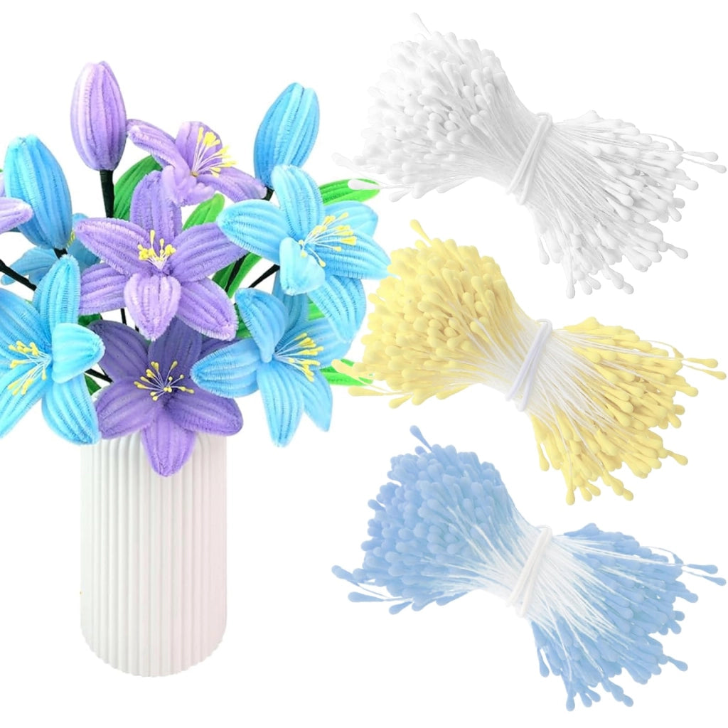 1200 stami di fiori artificiali, a doppia testa, materiale per lavori manuali