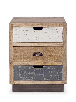 Comodino 3 Cassetti Tudor in Legno