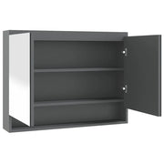 Armadietto Bagno | Armadio da bagno con Specchio 80x15x60 cm in MDF Grigio