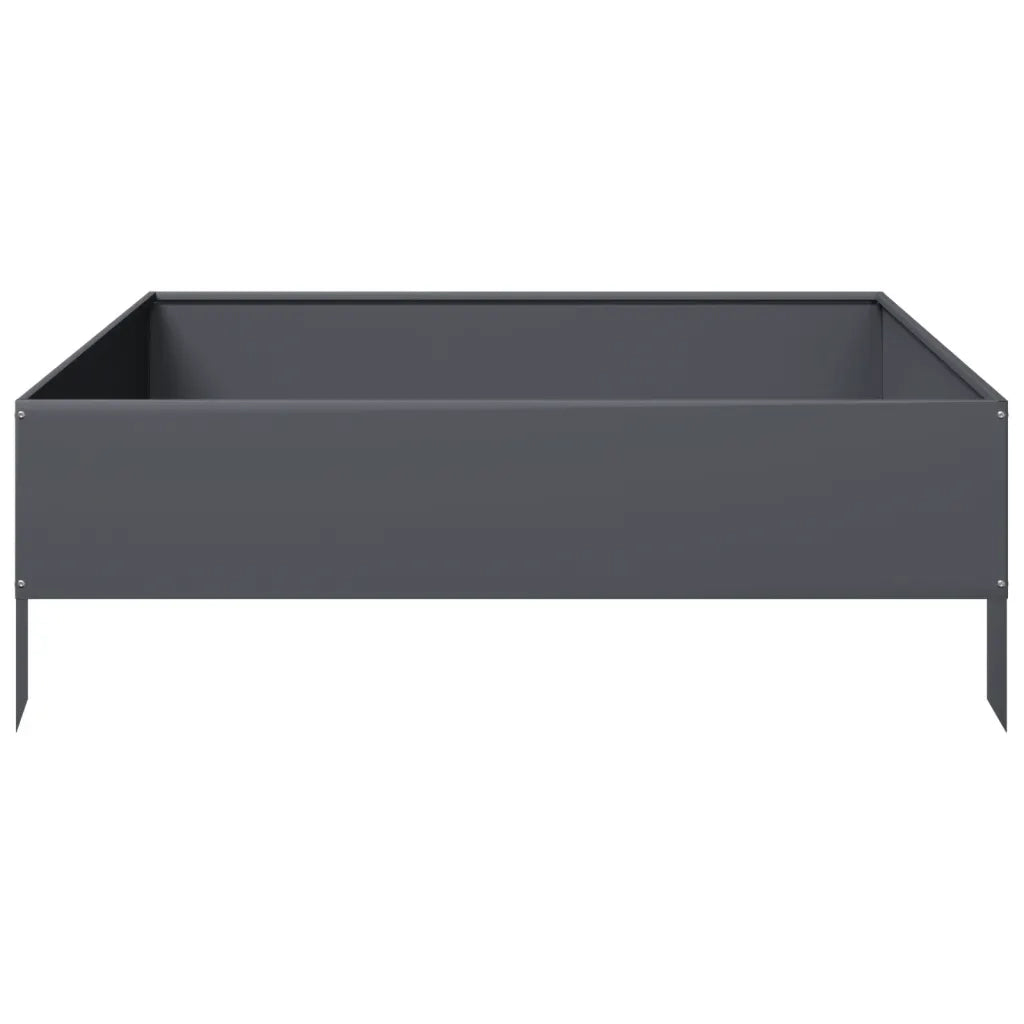 Fioriera Rialzata da Giardino Antracite 100x100x33,5cm Acciaio 851026
