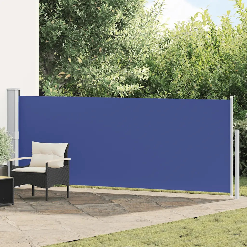 Tenda Laterale Retrattile per Patio 140x500 cm Blu 48396