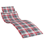 Cuscino per sedie | Cuscino per Lettino a Quadri Rossi 186x58x4cm in Tessuto Oxford