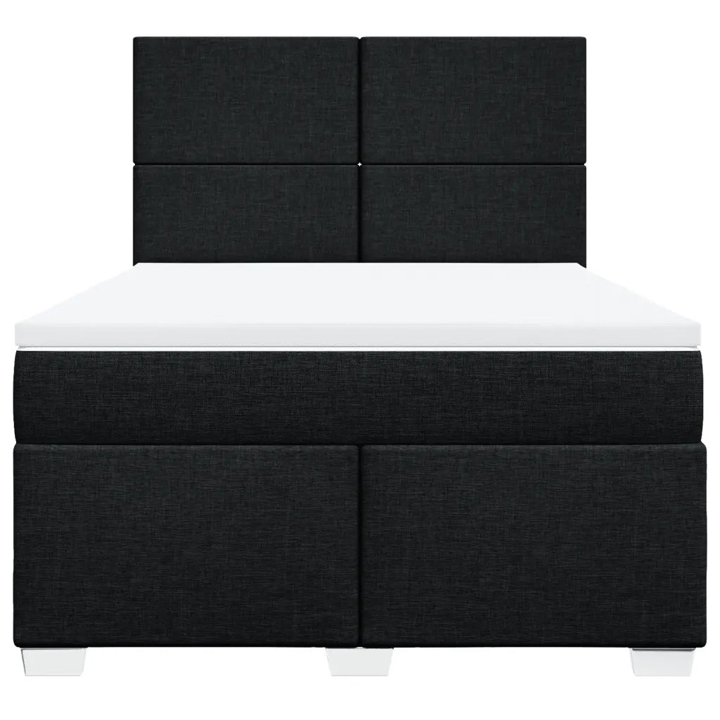 vidaXL Giroletto a Molle con Materasso Nero 140x190 cm in Tessuto