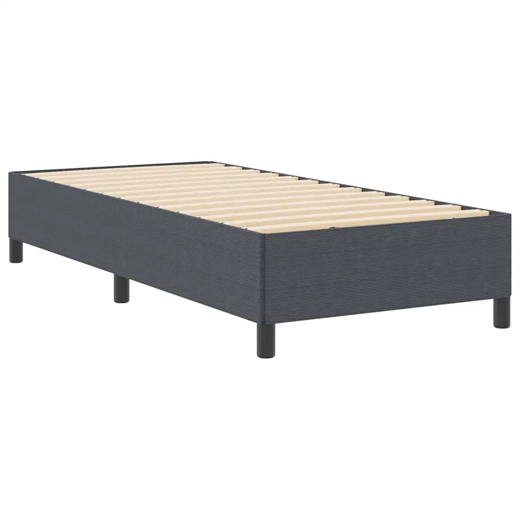 Letto a molle Grigio Scuro 90 x 190 cm Tessuto in Cords 42006943