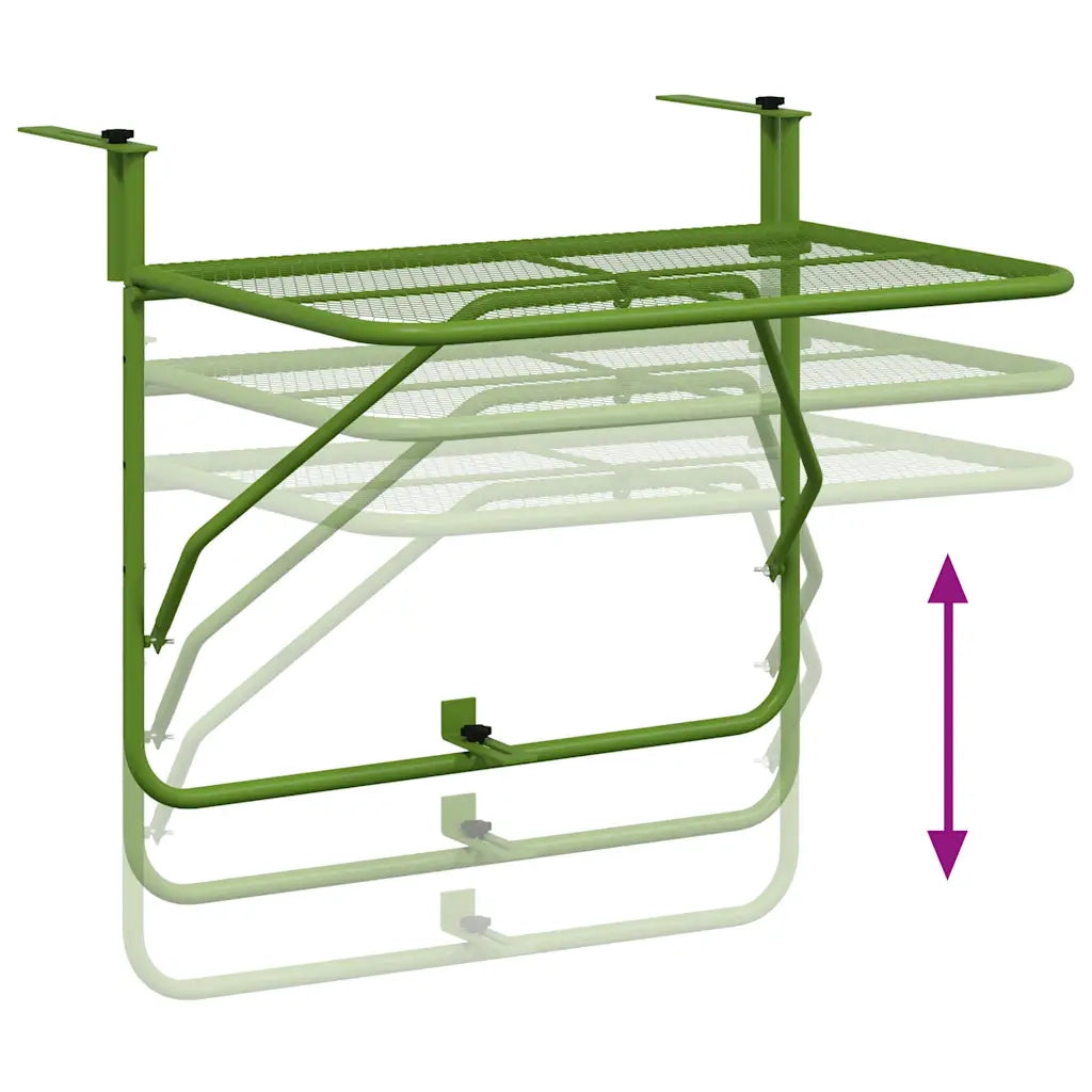 Tavolino da Giardino | Tavolo da Balcone Verde 60x40 cm in Acciaio