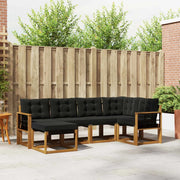 Set di divani da esterno con cuscino 6 pcs Naturale e Nero 3368839