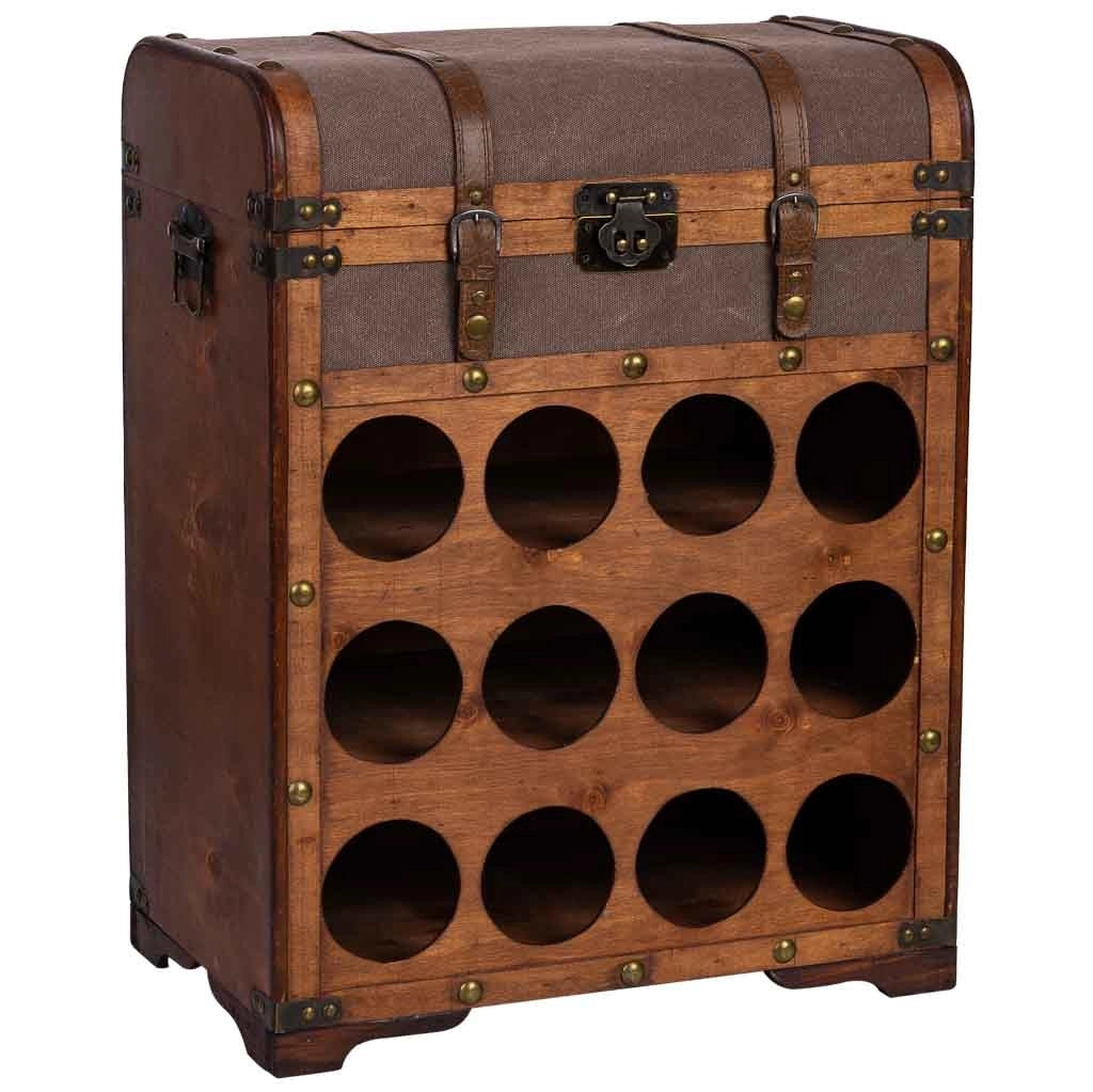 Baul porta bottiglie in legno 45x28x59h cm