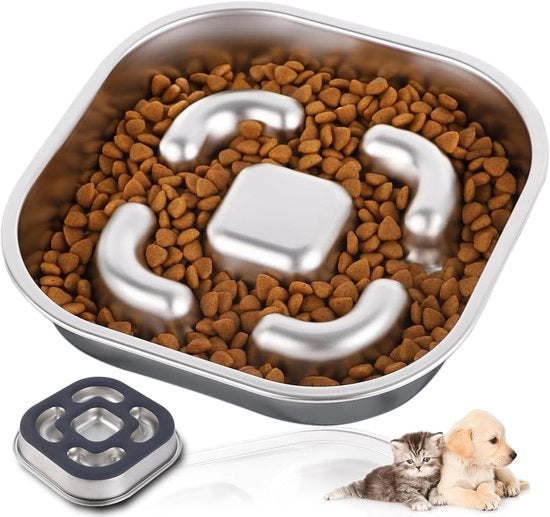 Anti-schrokbak per cani - Ciotola per cani - Anti-slip - Adatto per cani piccoli - Ciotola per cibo per cani e gatti - Adatto per cani e gatti piccoli e medi - Anti-schrokbak per cani e gatti - Cibo per cani - Ciotola a rilascio lento per cani e gatti