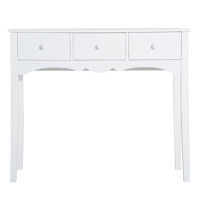 Consolle da Ingresso con 3 Cassetti 100x32x85 cm Bianco
