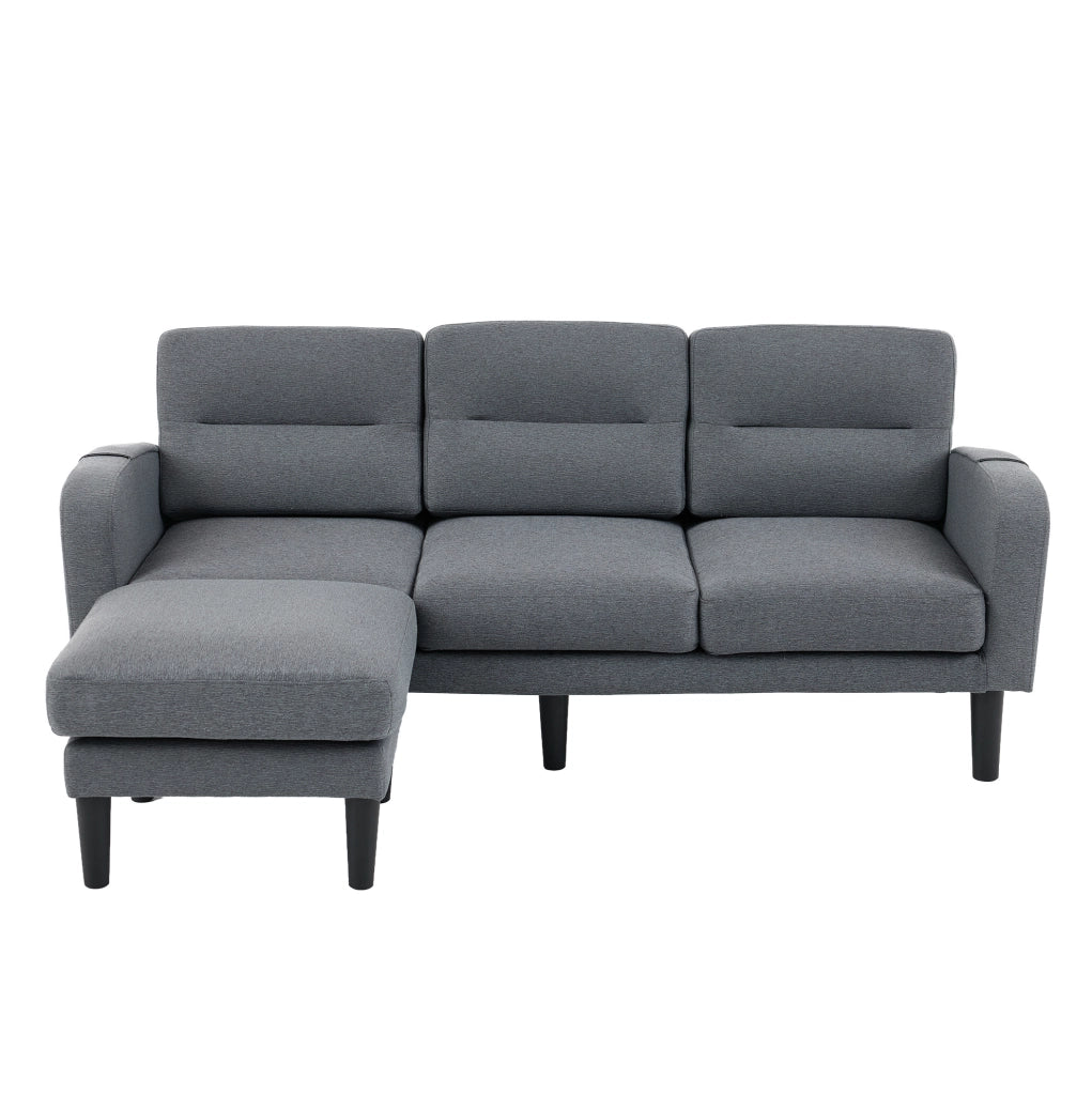 Divano angolare modulare 3 posti con chaise longue grigio