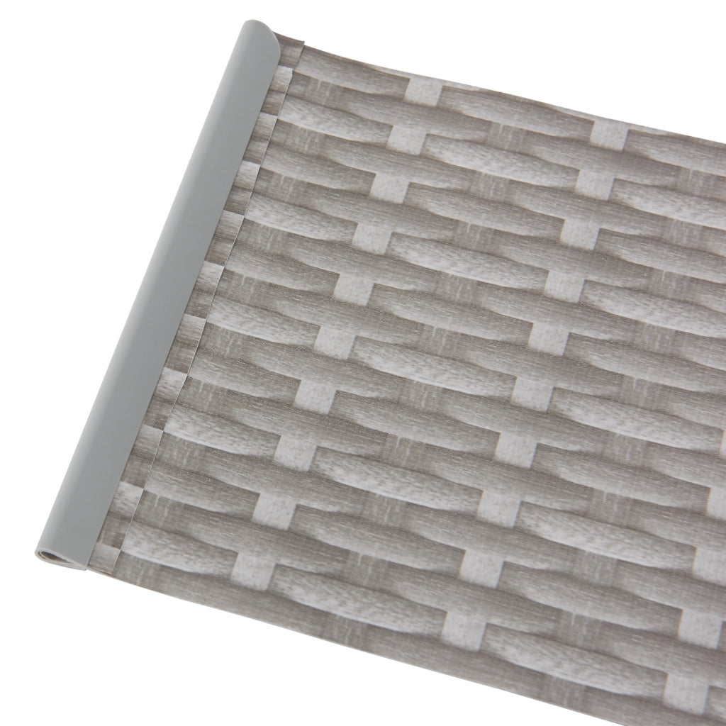 Set di 4 Striscie Frangivista in PVC 'Jesteburg' per Coprire Recinzione di Rete (26,6 m²) Schermatura Protezione Privacy, Frangivento - Effetto Rattan, Grigio [en.casa]