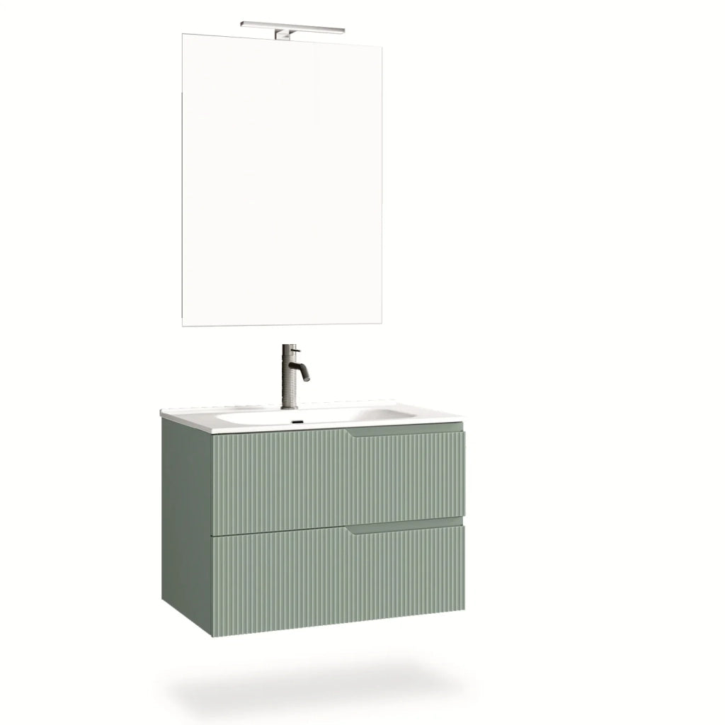 Mobile bagno composizione 4 pezzi L.81 P.46,5 H.190 cm VENERE colore verde salvia