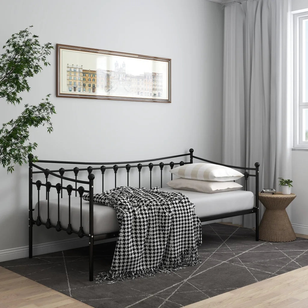Telaio Divano Letto Nero in Metallo 90x200 cm 324755