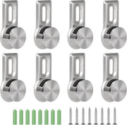8 x Specchi per Parete Ganci per Spessore 4-7 mm - Supporto per Specchio per Parete con 8 Viti in Acciaio Inox e 8 Conigli per Parete