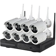 Trade Shop - Kit Videosorveglianza Ip Wireless Nvr 8 Canali 8 Telecamere Ip Full Hd Wifi -