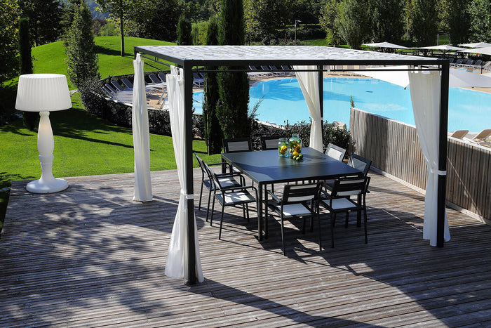 Tavolo da Giardino 140x140 cm in Acciaio RD Italia Dorio Antracite